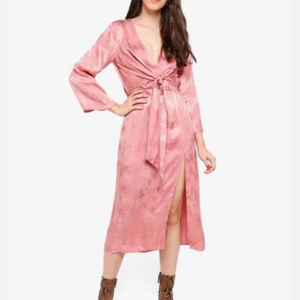 Topshop Shimmering Snake Skin Pattern Pink Dress Size 2